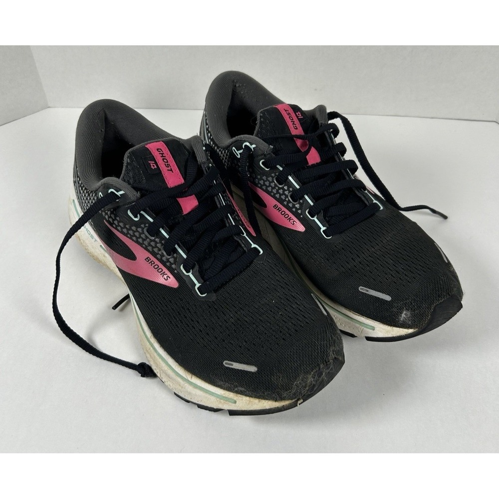 Brooks Ghost 14 Womens Size 9.5 1203561B013 Running Shoes Black Pink